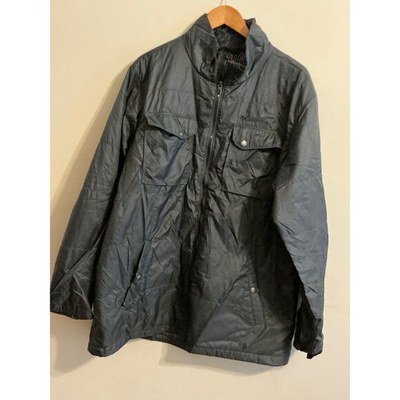 Columbia Jacket Mens L T gray Neck Full Zipper Pockets Outdoors - Picture 1 of 15